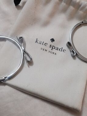 kate spade silver bow bangle set